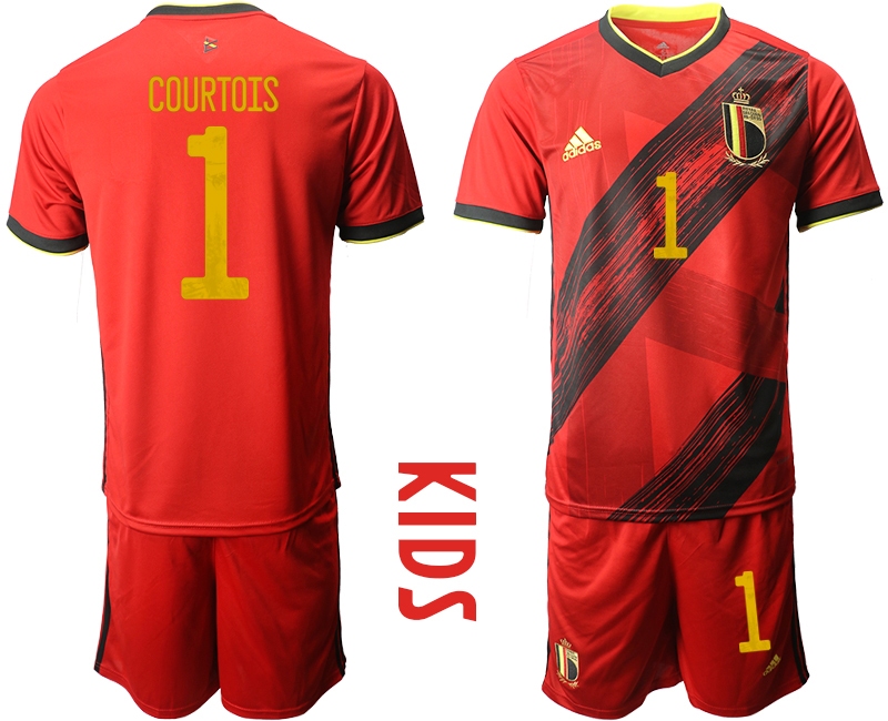 Youth 2021 European Cup Belgium home red #1 Soccer Jersey